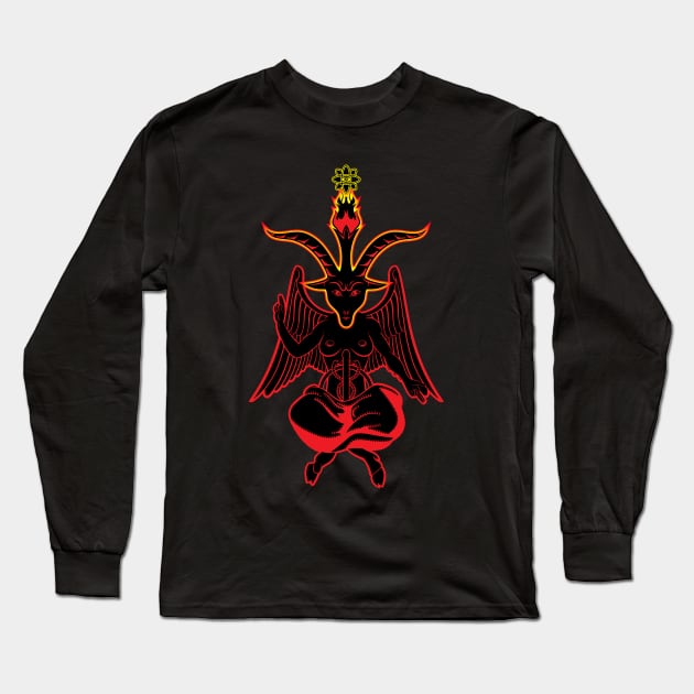 Baphomet Long Sleeve T-Shirt by Koko Ricky